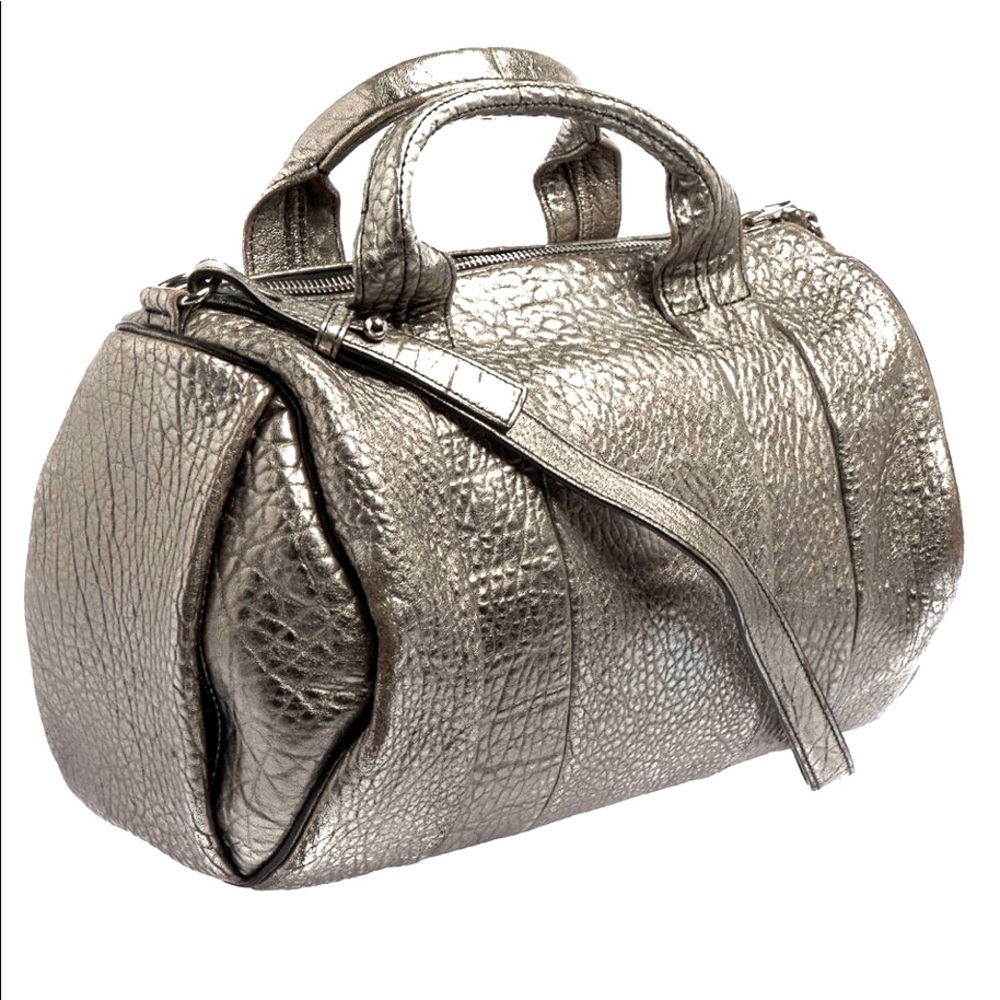 Metallic Silver Alexander Wang Rocco Duffel Bag
